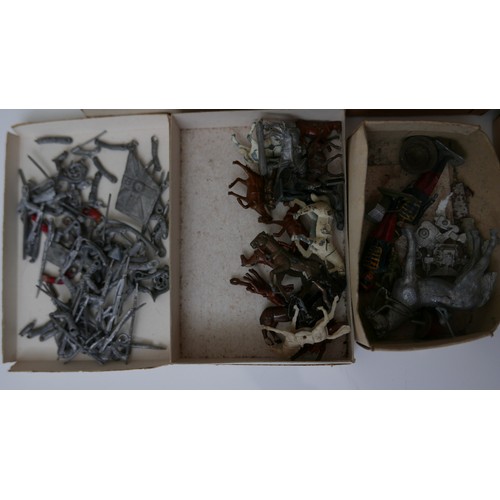 709A - A collection of over 70 lead soldier and horses toy soldier figures and white metal reproduction spa... 