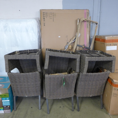 1448 - Agio Portland 7 piece woven dining set. (one chair is damaged, part boxed and unchecked) original RR... 