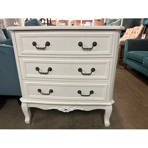 1349 - A white three drawer chest