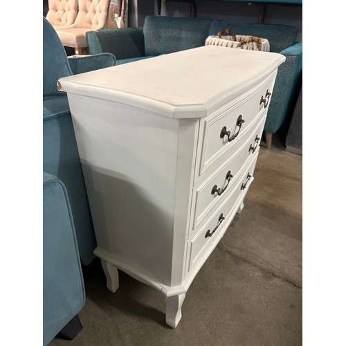 1349 - A white three drawer chest