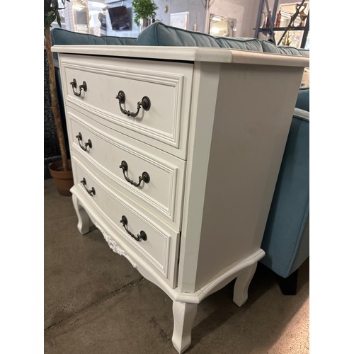 1349 - A white three drawer chest