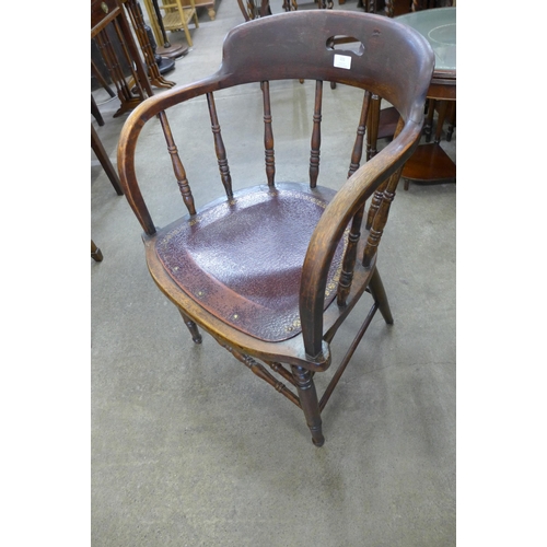 111 - A Victorian oak Captains desk chair