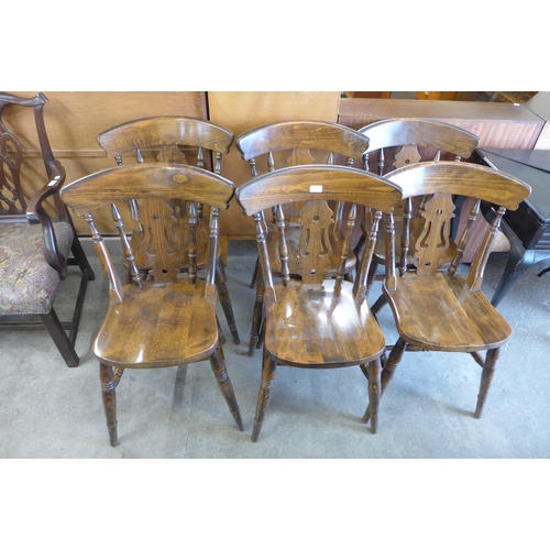 126 - A set of six beech kitchen chairs