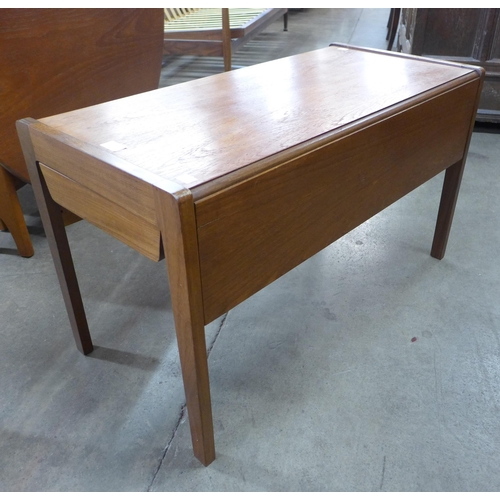 14 - A teak rectangular drop leaf coffee table