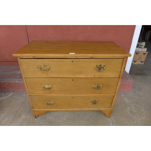 145A - An Edward VII oak chest of drawers