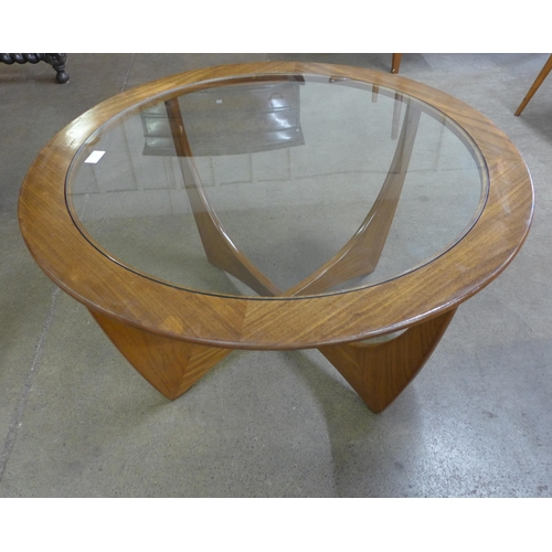 2 - A G-Plan Astro teak and glass topped circular coffee table