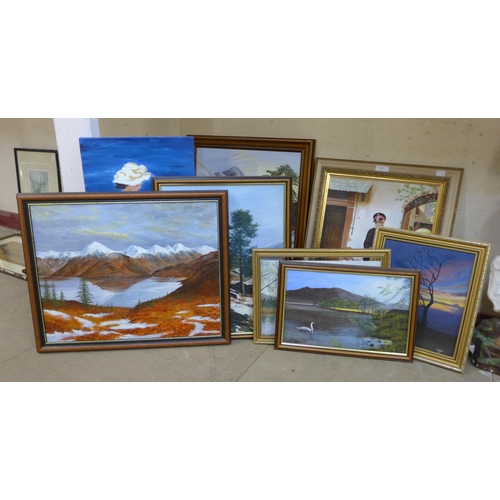 234 - Eight assorted oil paintings