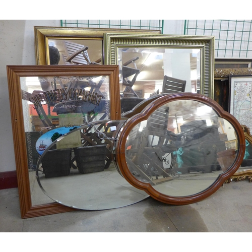 255 - Two gilt framed mirrors and one other