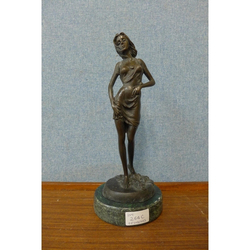 264C - An Art Deco style bronze figure of a lady in nightdress