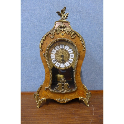 272 - A German Hermle inlaid burr walnut and gilt metal mantel clock