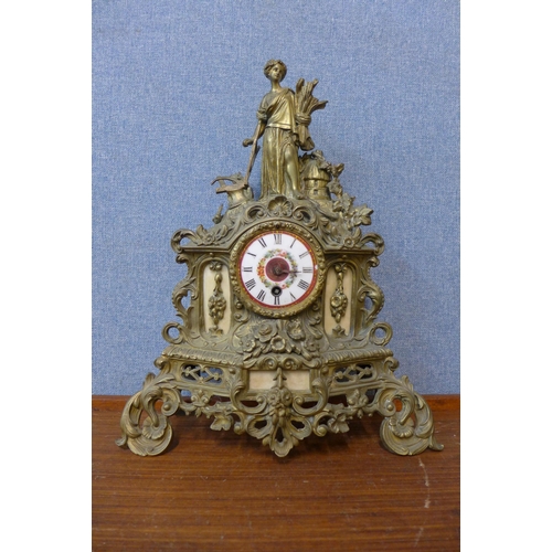 273 - A 19th Century French gilt metal mantel clock