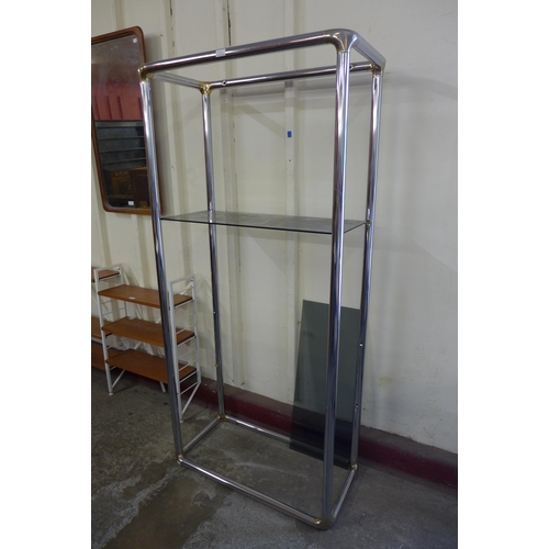 59A - A chrome and smoked glass room divider