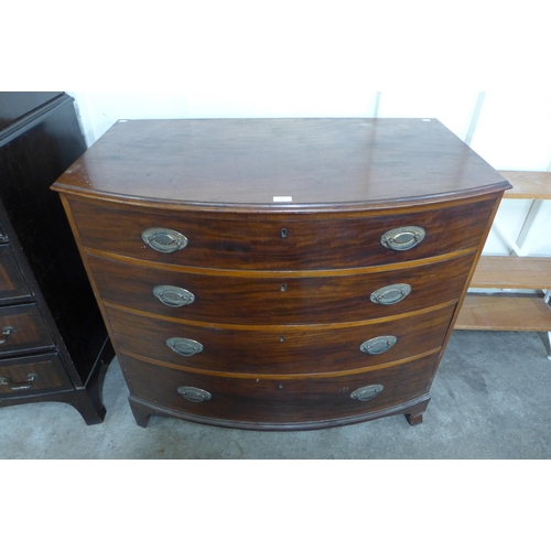 68 - A George III mahogany bow front chest of drawers