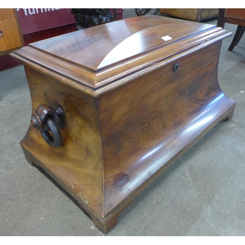 70 - An early Victorian mahogany sarcophagus shaped wine cooler