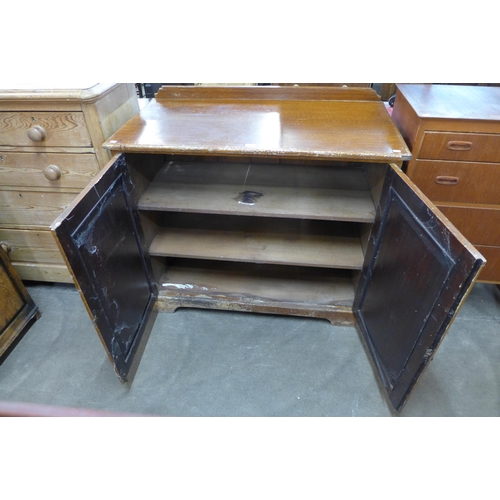 94 - A Victorian scumbled pine and beech kitchen cupboard