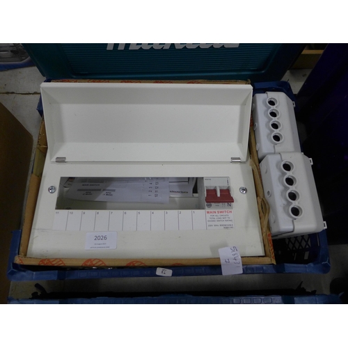 2026 - 1 x 1-way metal clad Wylex consumer unit, 2 x 2-way consumer units ideal for garage with RCD trips