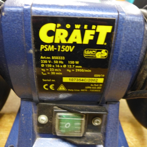 2034 - A Power Craft bench grinder (Model: PSM-150V)