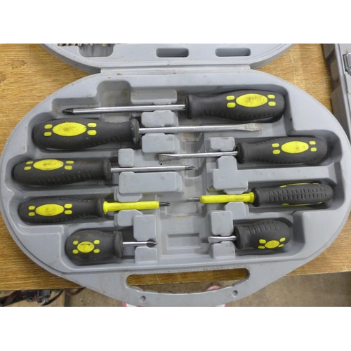 2040 - A socket set and a screwdriver set