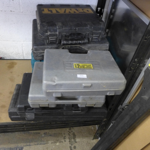 2076 - Eight tool cases including Dewalt and Makita