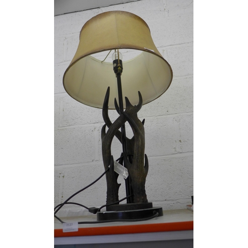 2127 - An Antler Art Deco style table lamp