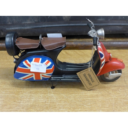 2146 - A tin plate Union Jack Vespa