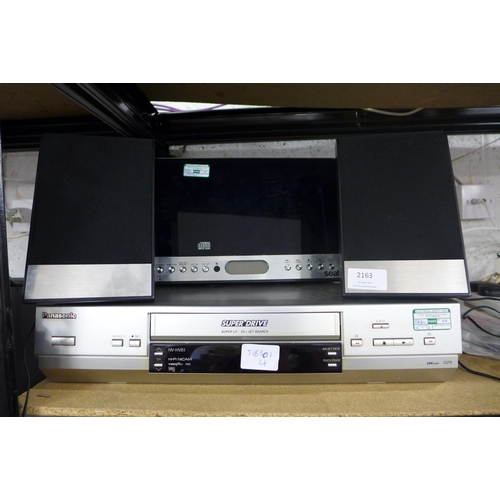 2163 - A Panasonic video recorder and Seal compact disc stereo system