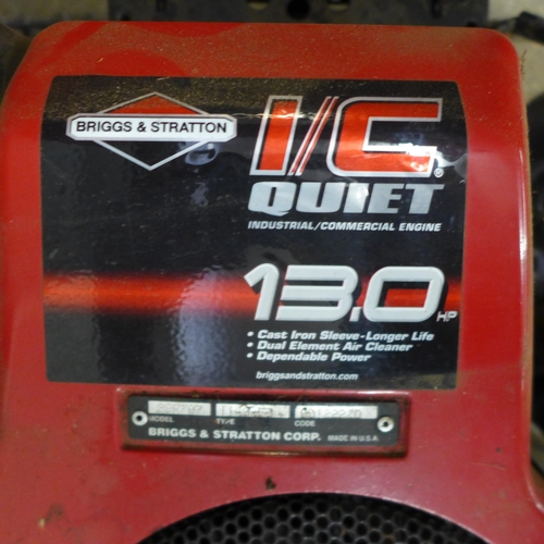 2207 - A Jonsered ICT 13 automatic ride-on mower with Briggs & Stratton engine, instruction manual, grass b... 