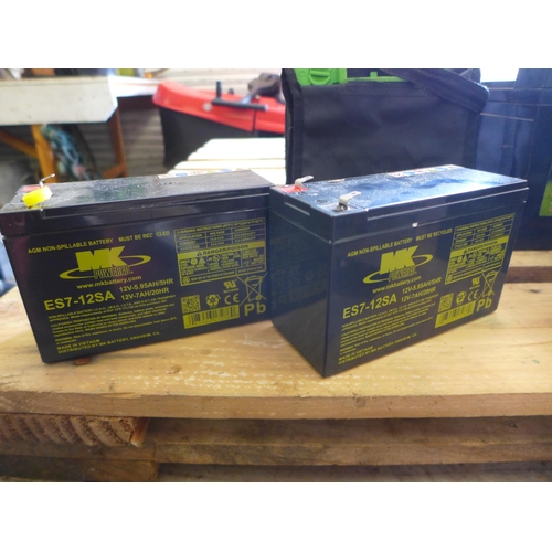 2262 - Four golf cart batteries and two security alarm batteries