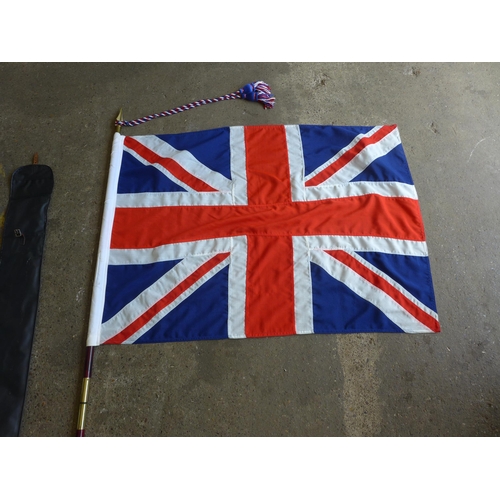 2269 - A standard Union flag and flag pole in protective case