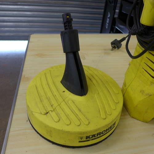 2280 - A Karcher K2 compact jet wash with 1 attachment & floor scrubber - W