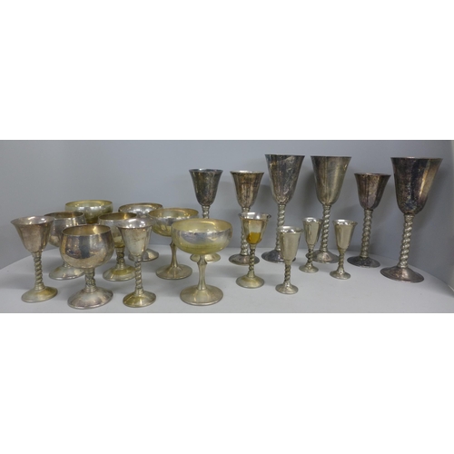 1102 - A collection of silver plated goblets **PLEASE NOTE THIS LOT IS NOT ELIGIBLE FOR POSTING AND PACKING... 