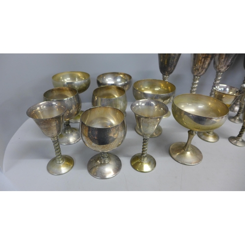 1102 - A collection of silver plated goblets **PLEASE NOTE THIS LOT IS NOT ELIGIBLE FOR POSTING AND PACKING... 