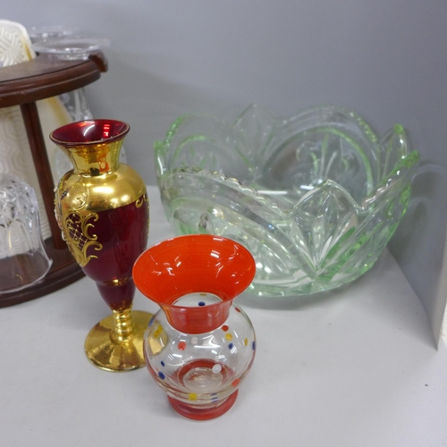 1105 - Four glass decanters, crystal glasses and other items of glassware **PLEASE NOTE THIS LOT IS NOT ELI... 