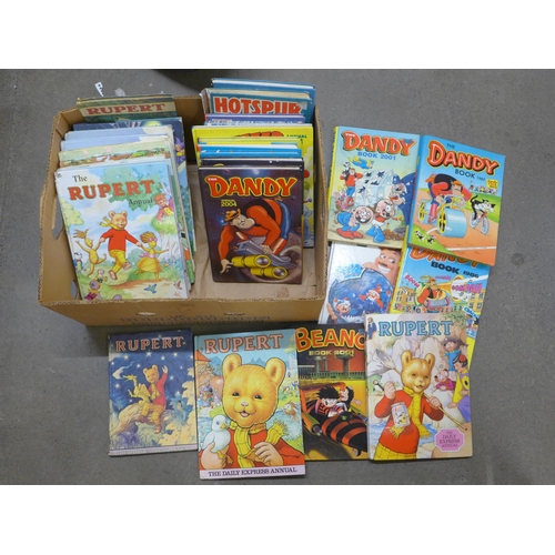 1108 - A box of children's annuals including Dandy, Rupert the Bear, The Beano, etc. **PLEASE NOTE THIS LOT... 