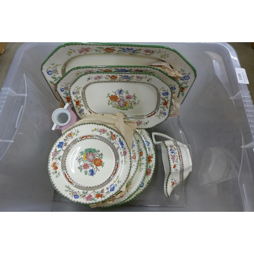 1109 - A collection of Copeland Spode Chinese Rose dinner wares, two stoneware jugs, etc. **PLEASE NOTE THI... 