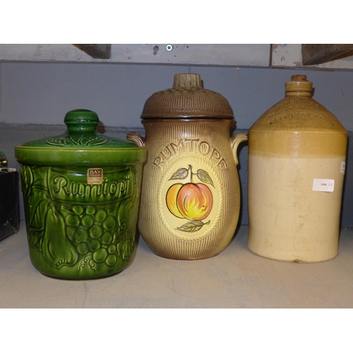 1135 - Two Rumtopf jars and a stoneware jug **PLEASE NOTE THIS LOT IS NOT ELIGIBLE FOR POSTING AND PACKING*... 