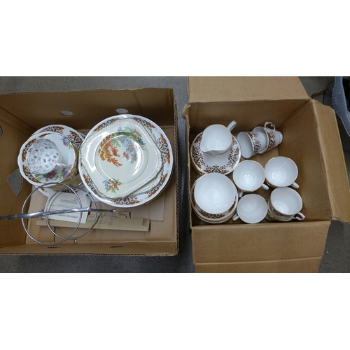 1137 - A collection of Colclough china dinnerwares, a two tier cake stand and other mixed china **PLEASE NO... 