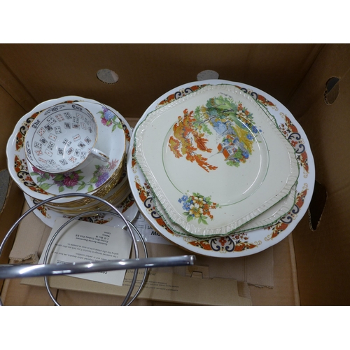 1137 - A collection of Colclough china dinnerwares, a two tier cake stand and other mixed china **PLEASE NO... 