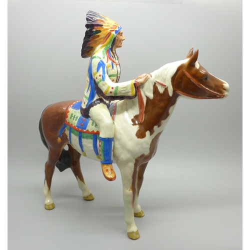 601 - A Beswick 'Red Indian' on horseback, gloss finish, model 1391