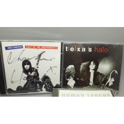 618 - Autographed CDs including Chrissie Hynde (Pretenders), Sharleen Spiteri (Texas), Human League, etc.