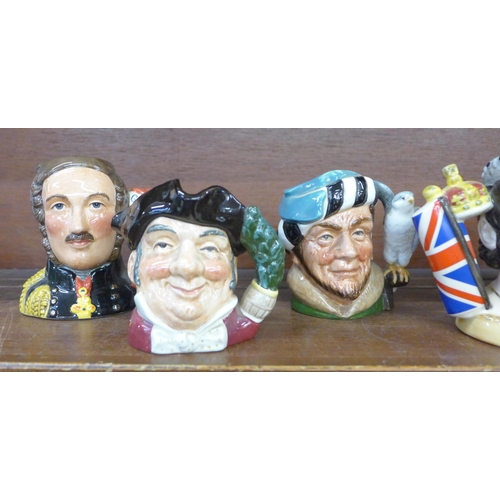 631 - Ten Royal Doulton character jugs including Henry Cooper, Prince Albert and Queen Victoria