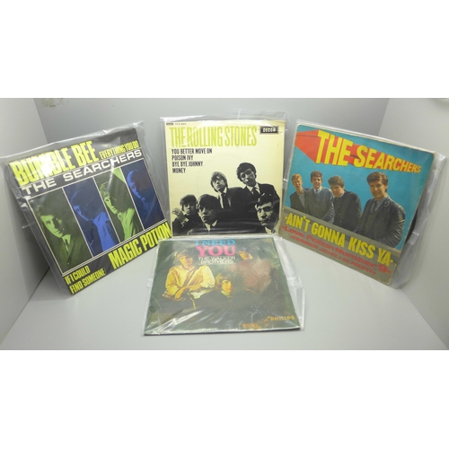 632 - Four 1960s EPs; Searchers x2, The Rolling Stones and The Walker Brothers