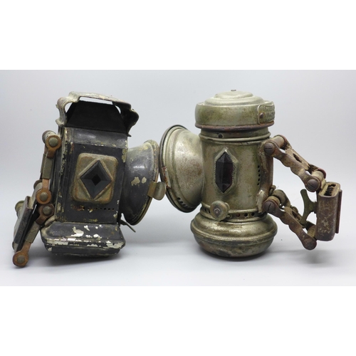 641A - Two cycle lamps, H Miller & Co. and Powell & Hammer Kingfisher