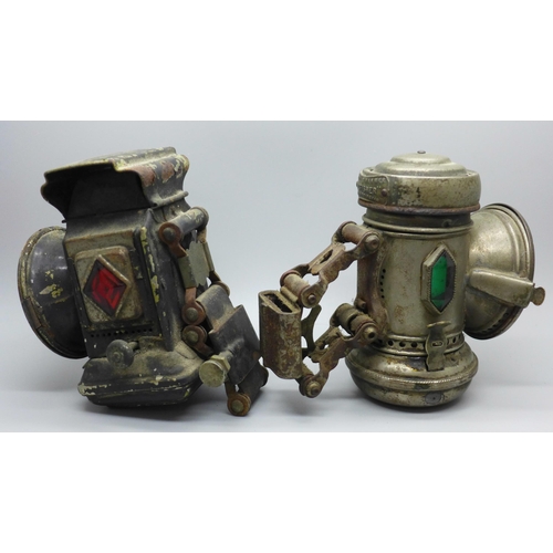 641A - Two cycle lamps, H Miller & Co. and Powell & Hammer Kingfisher