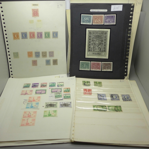 643 - Stamps; a collection of stamps on sheets