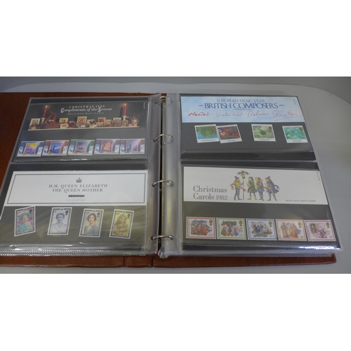 664 - Stamps; a Royal Mail album of mainly 1980s GB presentation packs (38)