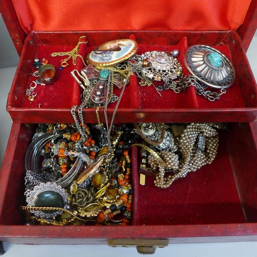 668 - Two boxes of costume jewellery