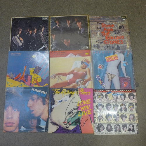 684 - Seventeen Rolling Stones LP records including No.1 and No.2