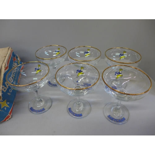 696 - A set of six Babycham glasses, boxed