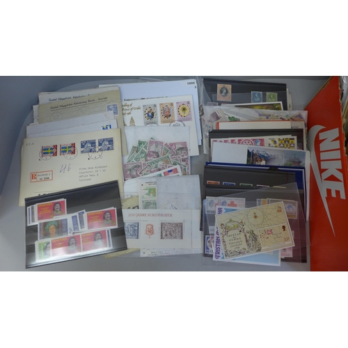 698 - Stamps; a box of stamps, covers, etc.